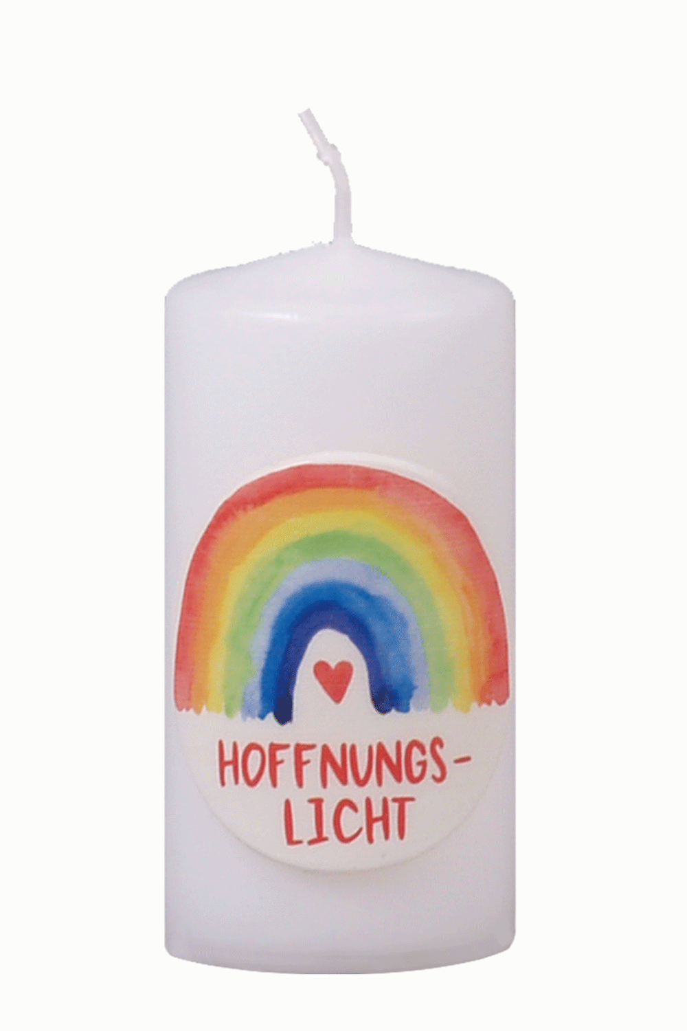 Stumpenkerze 100 x 50 mm, Regenbogen, Hoffnungslicht